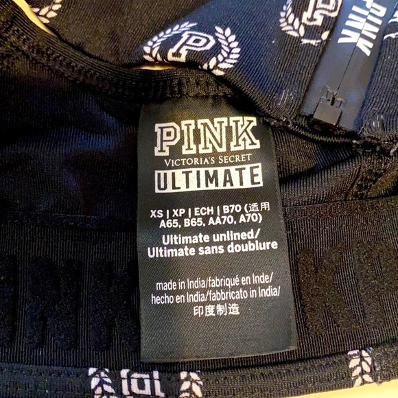 NWOT Women’s PINK Vs PINK The Ultimate Logo Sports Bra Color: Black | Size: XS - Picture 4 of 5